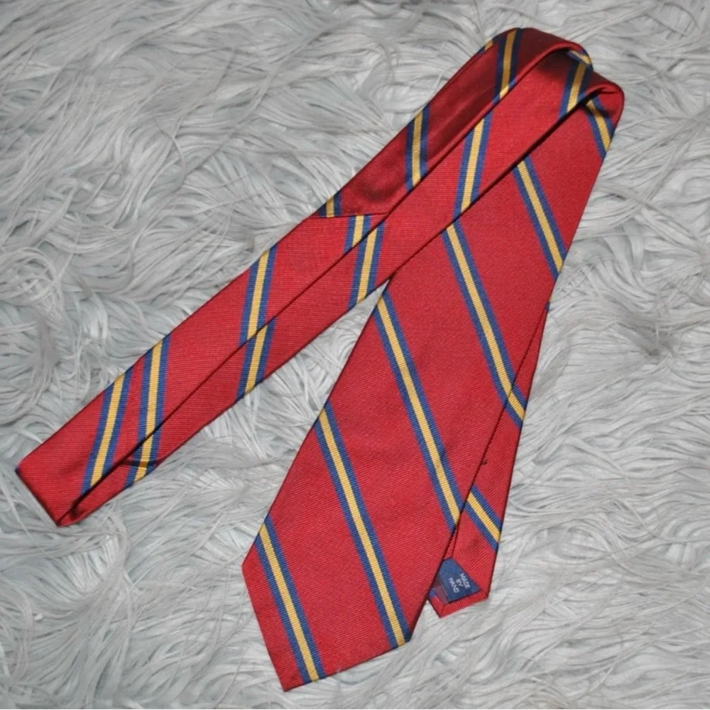 POLO RALPHLAUREN Striped Silk Repp Club Prep Tie Vintage Silk Excellent